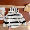 Pullover Korean Children Boys Spring Autumn Swette dzianiny z kapturem z bluzą z bluzy luźne bawełna bawełna dla dzieci sweter 2309912