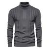 Men's Sweaters Male Casual Daily Multicolor Men Turtlenecks Knitwear Pullovers Solid Color Long Sleeved Striped Sweater S XXL 230912