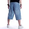 Short en jean pour homme, Baggy, pantalon court, grande taille
