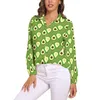 Bluzki damskie Zielona bluzka z awokado Śliczna druk owocowy nowoczesny design damskie koszula Summer Lets