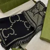 Bufandas Diseñador Nuevo Negro Verde Bufanda a cuadros Lana de mujer Jacquard Mantón Carta Superposición Moda Versátil Reversible Otoño / Invierno Cuello 1RTA