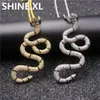 Collana con serpente di corallo ghiacciato e pendente con diamanti da laboratorio completo placcato in oro argento da uomo, regalo di gioielli hip-hop218w