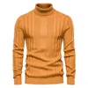 Suéteres para hombres Masculino Casual Diario Multicolor Hombres Cuello alto Prendas de punto Jerseys Color sólido Manga larga Suéter a rayas S XXL 230912