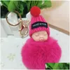 Portachiavi Slee Baby Doll Portachiavi Pom-Pom Palla di pelo di coniglio Portachiavi Borsa portaoggetti da donna Appende Gioielli di moda Consegna di goccia Dhwcm