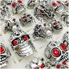 Band Ringen Mode Nieuwste 30 stks/partij Gothic Punk Dragon Ring Stoere Guy Vintage Mix Stijlen Heren Dames Sieraden Giftsize18Mm-2M Drop Deli Dhe6W