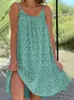 Summer Dress for Women Casual Tank Beach Cover Ups Floral Spaghetti Straps Sundress 2309091