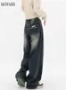 Kvinnors jeans mhmr harajuku streetwear retro mode sommar kvinnor hög midja lös bred ben rak denim byxor y2k baggy byxa