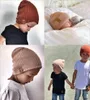 Chapéu infantil listrado de malha outono e inverno crianças gorro cor pura gorro de lã listrado manter a cabeça quente crochê bonés de malha para meninos e meninas m259s