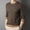 Pulls pour hommes Nouveau Automne Hiver Luxe Designer Pull Streetwear Classique Plaid Tricoté Pull De Noël Haut