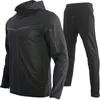 Men's Tracksuits Mens Sets Autumn And Winter Sports Zipper Hoodie Suit Leisure Pants 2-piece Set