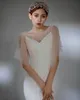 2024 Bröllopstillbehör Bolero Bridal Cloak Pearls Wedding Cape Short Women Wrap Cape Evening Wrap Shawl White Ivory