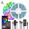 LED -remsor Bluetooth LED Strip Light Wireless Smart App Controlled Strips Kit 16.4ft 32.8ft 30LEDS/M 5050 LIGHT ADAPTER INCLUDAT HKD230912