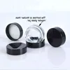 Clear Eye Cream Jar Bottle 3g 5g Empty Glass Lip Balm Container Wide Mouth Cosmetic Sample Jars with Black Cap Rrpcp