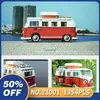 Model Building Kits Nieuwe 1354 stks Schepper Technic Serie T1 Camper Van Bouwstenen Auto Model Bricks Bus 21001 Kinderen speelgoed L230912