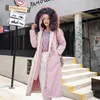 여자 트렌치 코트 겨울 자켓 여성 후드 모피 칼라 파카 긴 두꺼운 벨벳 크기 코트와 재킷
