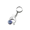 Anéis -chave Design clássico Antique Sier azul Evil Eye Chain Chain Animal Pendant Crafting Keychain pendurado jóias de ornamento para presente Drop dhskb