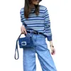 INS Network Red Same Style Wash Water Denim Bag 2023 Spring/Summer New Handheld Small Square Bag Jeans Diagonal Straddle Bag 230912