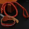 Colliers de chien 20 pièces en cuir grande laisse mode grandes laisses chaîne de costume collier de corde de Traction réglable