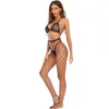 Conjunto sexy Mujeres sexy Top Crystal Bra Rhinestone Pantyhose 2pcs Traje Bodystocking Fishnet Lencería 230808