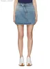 Skirts Spring/Summer Hollow out Patch Embroidered Decorative Denim Half Skirt Wrapped Hip Asymmetric Short Skirt L230912