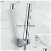 Bathroom Shower Heads Chrome Plated Abs Bath Hand Held Head Wall Mounted Sprayer With Hose And Adjustable Holder Q230831 Drop Delivery Dh61O