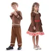 Zestawy odzieży kostium świąteczny dla dziewcząt ubrania piernika Xmas Dress Child Toppant 2pc Ustaw strój 230912