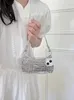 Coreano elegante diamante treliça 3d bolsa caso de telefone para iphone 14 13 12 pro max 11 luxo saco axilas à prova de choque capa macia