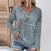 Mulheres camisetas Blusas de manga comprida para mulheres casual decote em v botão para baixo blusa vintage floral impressão solta ajuste outono camisa top poleras mujer