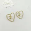 2023 Luxury quality charm Heart shape stud earring with sparkly diamond in 18k gold plated have box stamp PS7407A284T