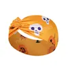 Halloween Print Headband Knot Wide Elastic Hair Band Skull Pumpkin Pattern Turban Headwrap For Girls Headwear Soft Bandana