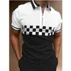 Polos pour hommes revers style SKA Zip manches courtes décontracté POLO petit haut