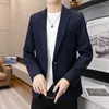 Men's Suits Fashion Korean Version Of Leisure Business Gentleman Solid Color Slim Italian Style Wedding Host Blaze