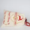 Decoration Candy Christmas Gift Large Canvas Sack Drawstring Bag with Reindeer Santa Party Klaus