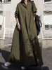 Urban Sexy Dresses ZANZEA Autumn Stylish Women Vintage Long Sleeve Loose Sundress 2023 Casual Maxi Dress Kaftan Femme Solid Party Vestido Robe 230911