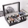 Boîtes de montres 8 fentes de luxe mode hommes maison couleur noire boîte en cuir Pu stockage de qualité supérieure pour montres 0905-04