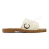 Chloa Woody Flat Mules Slippers designer woman Famous Woody Wedge Espadrilles Chleo Sandal Luxury Fluffy Fur Women Fuzzy furry Mule Shoes Loafers Linen Slides