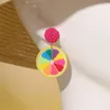Creatieve kleurrijke pizza Europese en Amerikaanse oorbellen, klein ontwerpgevoel Acryl oorbellen