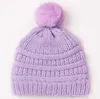 Wholesale kids pom pom hats baby winter hat knitted wool beanie Cap Newborn infant Warm Crochet hat