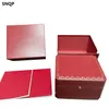 Caixas de relógio Casos Fornecedor de fábrica Atacado Luxo Mens Box Black Velvet Original Red Papers Card Wallet 230911