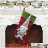 Christmas Decorations Gift Socks Plush Santa Stocking With Hanging Rope For Xmas Tree Ornament Eec2702 Drop Delivery Home Garden Festi Dhypb