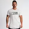 Camiseta masculina manga fitness camiseta algodão masculino respirável curto legal camiseta topos roupas tendência casual