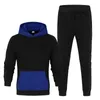 Homens Tracksuits Tracksuit Homens Moda Sportswear Cor Splice Hoodie Vetement Homme Jogging 2 peças Moletom Com Capuz