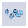 Pierres précieuses en vrac Topaze bleue de Londres 10 pièces ovale 3X5Mm 4X6Mm 5X7Mm 3A oeil clair bonne coupe brillant 100% naturel pour or Sier Je Dhgarden Dhaxz