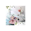 Autre vaisselle 3 niveaux Cake Plate Stand Poignée Montage Sier Gold Wedding Party Crown Rod Cuisine Drop Livraison Maison Jardin Salle à manger Ba Otz9O