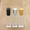 Clear Portable Glass Parfym Spray Bottle 10 ml 20 ml Tomma kosmetiska behållare med atomizer Gold Silver Cap Fragrance Bottles Cmkwu