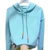 Felpe con cappuccio da donna maglione con cappuccio 2023 primavera e autunno pullover bianco con cappuccio inferiore casual top blu arancione di alta qualità