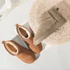 2023 Winter Snow Boots Fur One Woman Short Tube Thick Sole Non-Slip Warm Fashion Personality Leisure U Cotton Shoes