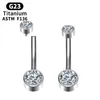 G23 Titanium Navel Piercing Brosket Clicker Helix Zircon Septum Belly Button gångjärn Segment Sexiga kroppsmycken Kvinnor