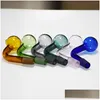 Colorf 14Mm Mannelijke Gezamenlijke Glazen Kommen Pyrex Olie Brander Pijp Tabak 30Mm Grote Gebogen Kom Waterpijp Adapter dikke Bong Pijpen Roken Shisha