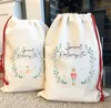 Bolsa de sacos de Papá Noel con sublimación en stock de EE. UU., bolsas de regalo de Navidad para guardar regalos, rellenos de medias o decoraciones, 50 unidades por caja